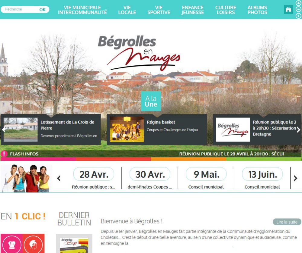 Création du site internet de la ville de Bégrolles-en-Mauges, département du Maine-et-Loire (49).