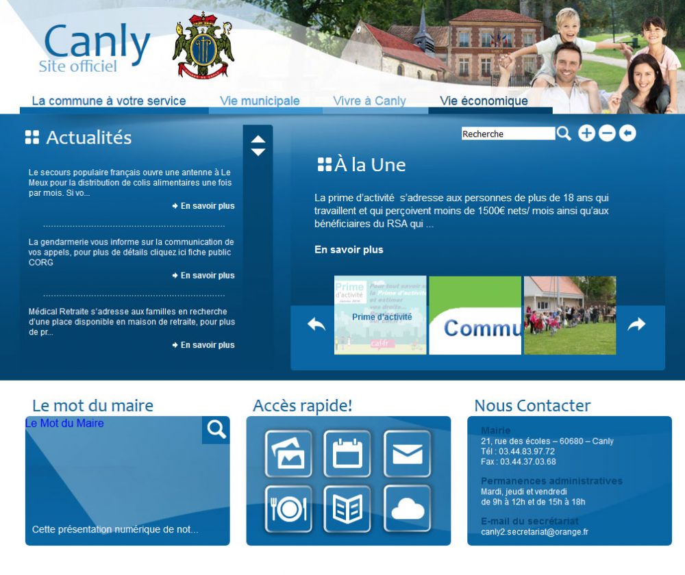 Création du site internet de la ville de Canly, département de l'Oise (60).
