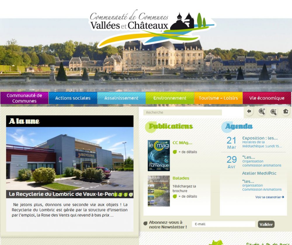 Création du site internet de la communauté de communes de Vallées et Châteaux, département de Seine-et-Marne (77).