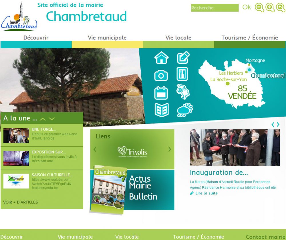 Création du site internet de la commune de Chambretaud située dans le département de la Vendée (85).