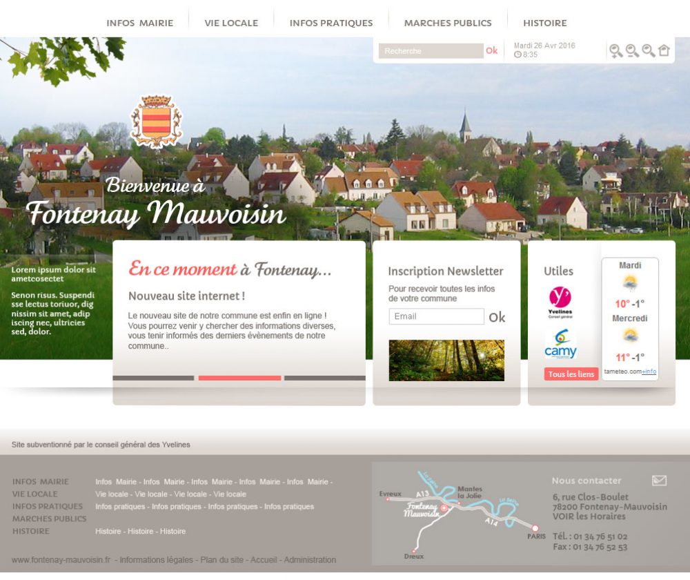Création du site internet de Fontenay Mauvoisin, département des Yvelines (78).