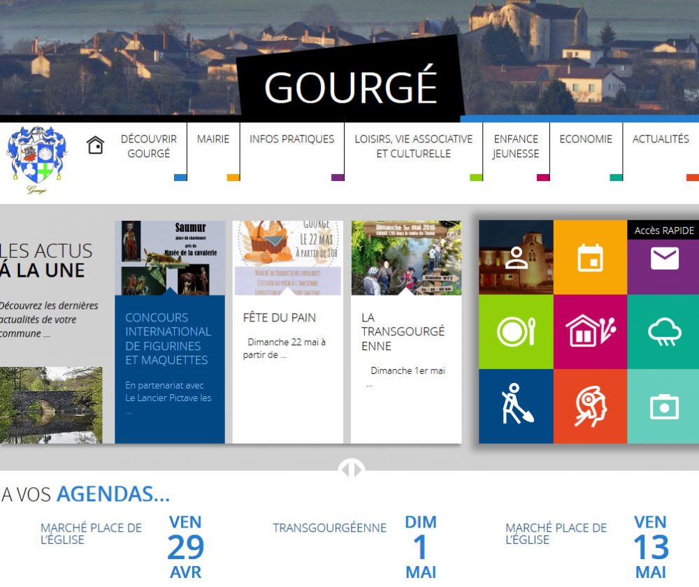Création du site internet de la ville de Gourgé, département des Deux-Sèvres (79).