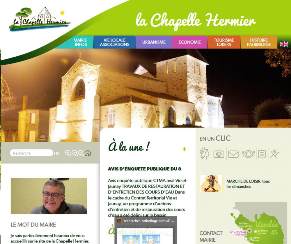 Création du site internet de la Chapelle-Hermier, département de la Vendée (85).