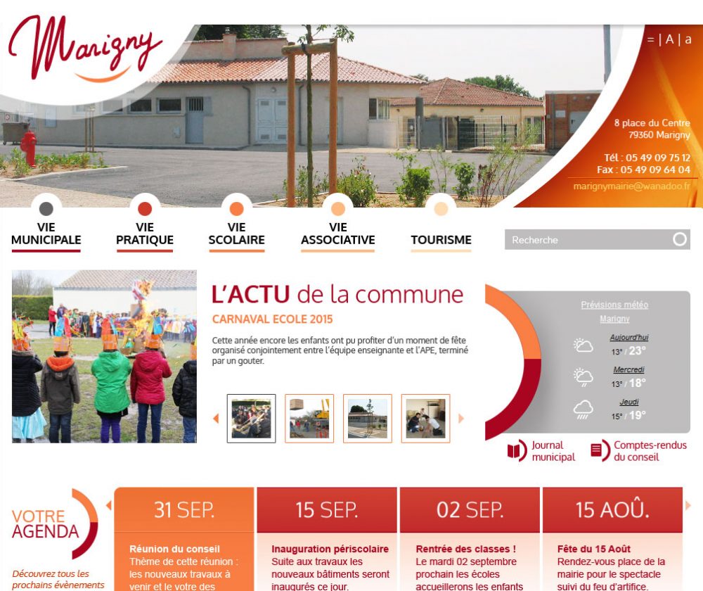 Création du site internet de la commune de Marigny, département de la Manche (50).