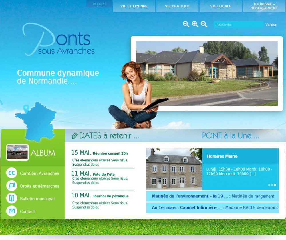 Création de site internet pour la ville de Ponts sous Avranches, département de la Manche (50).