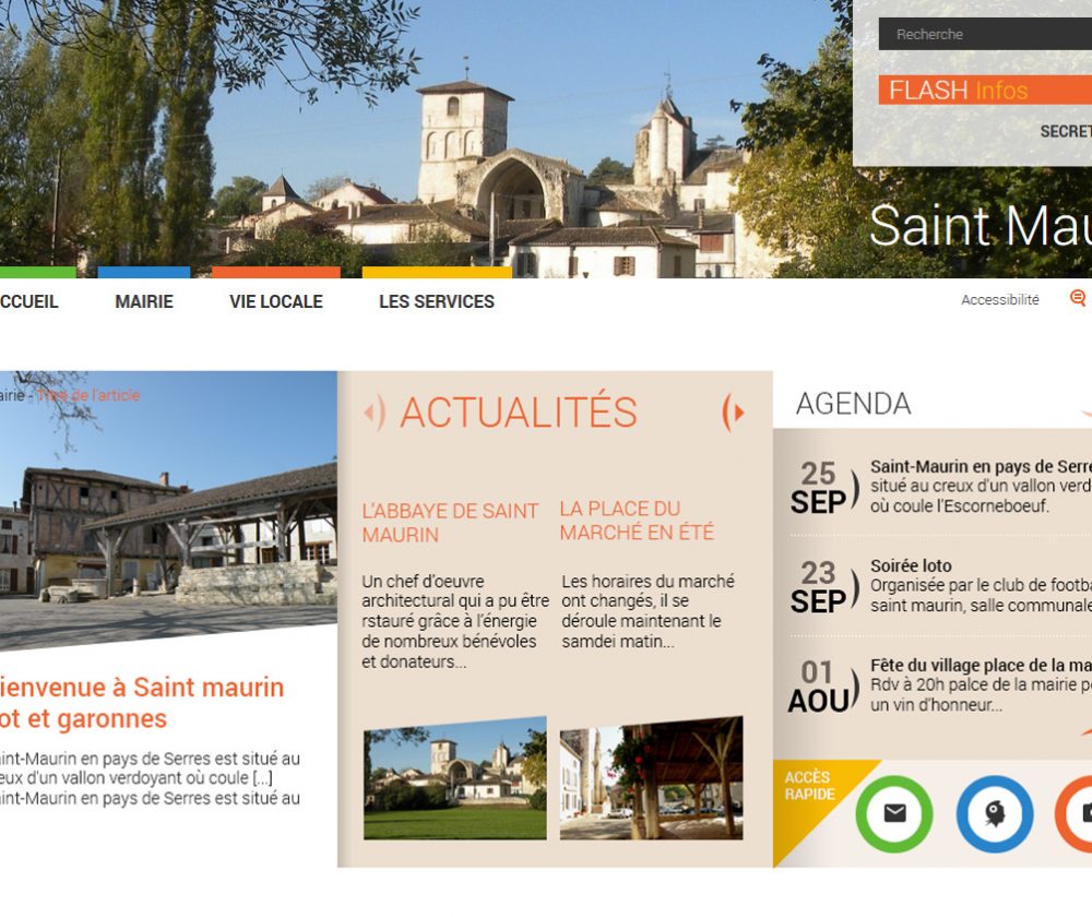 Page d'accueil du site internet de Saint Maurin, département du Lot-et-Garonne (47).