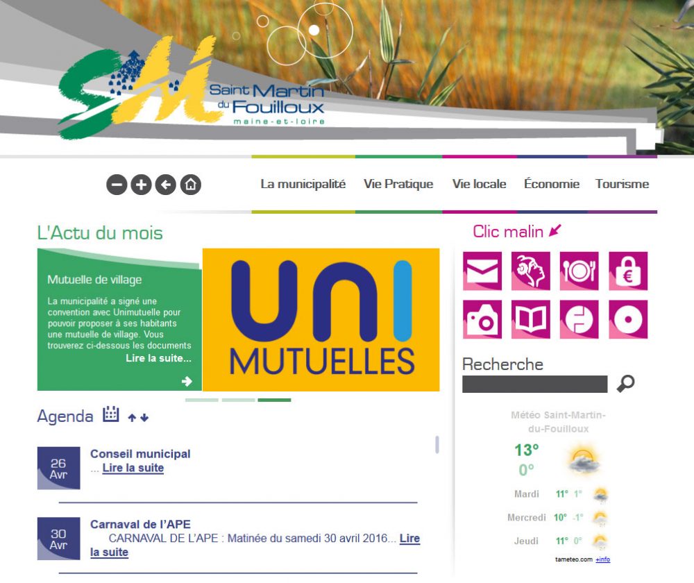 Création du site internet de la ville de Saint Martin du Fouilloux, département de Maine-et Loire (49).