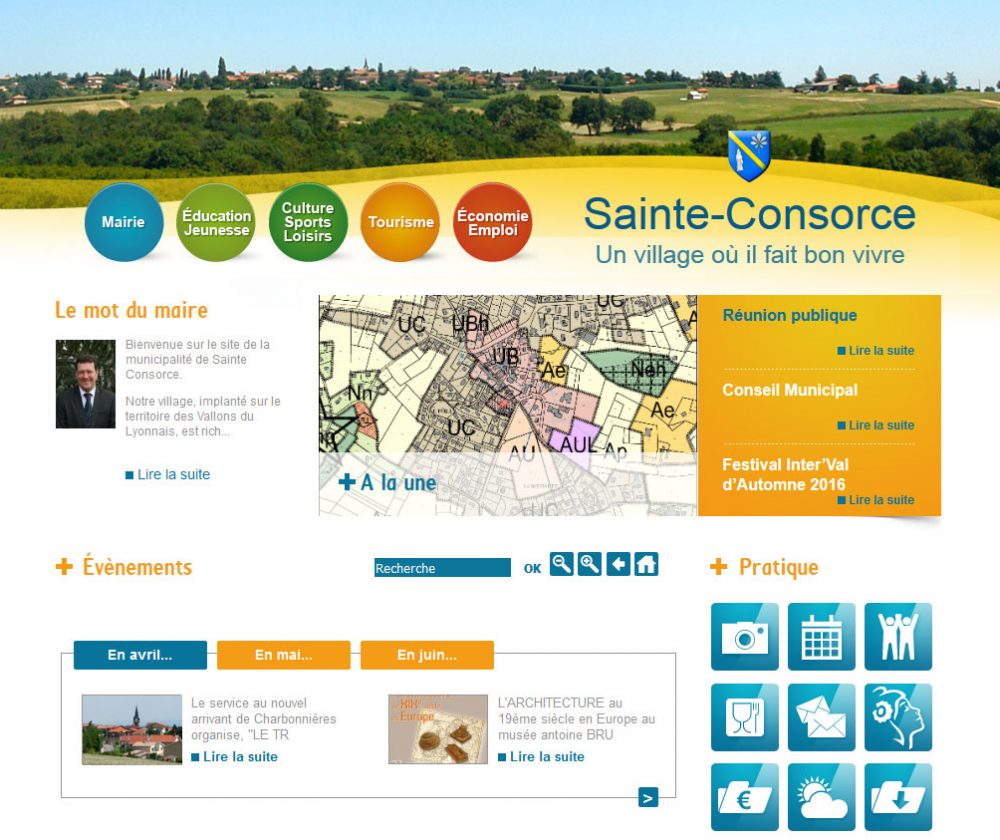 Création de site internet pour la ville de Sainte-Consorce, département du Rhône (69).