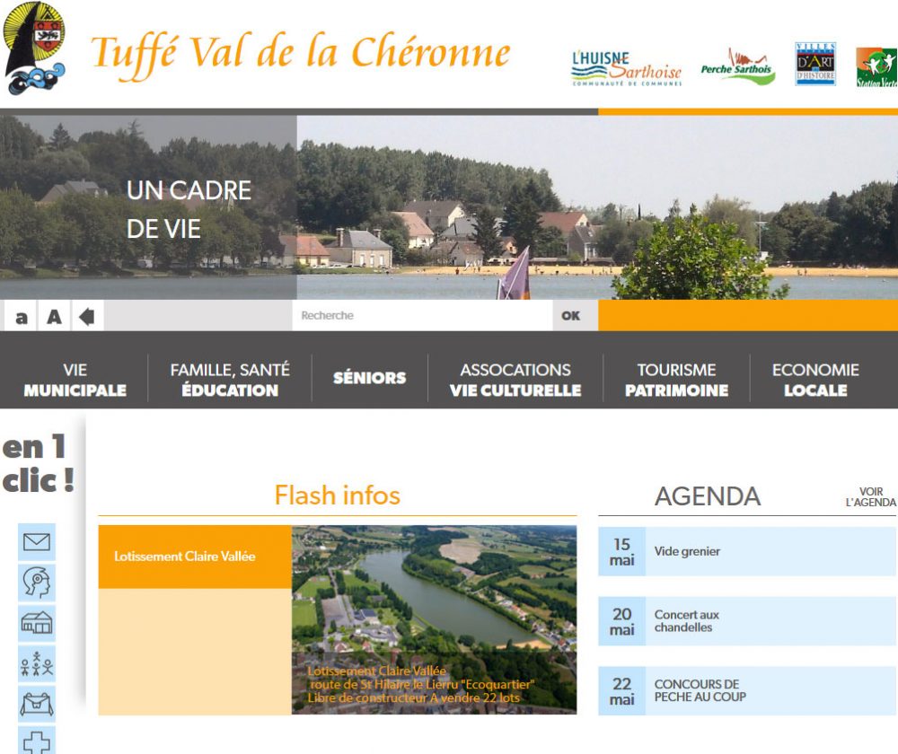 Création de site internet de la ville de Tuffé Val de la Chéronne, département de la Sarthe (72).