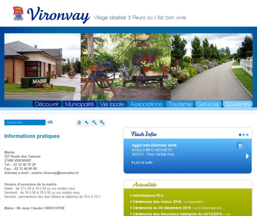 Création de site internet pour la commune de Vironvay, département de l'Eure (27)